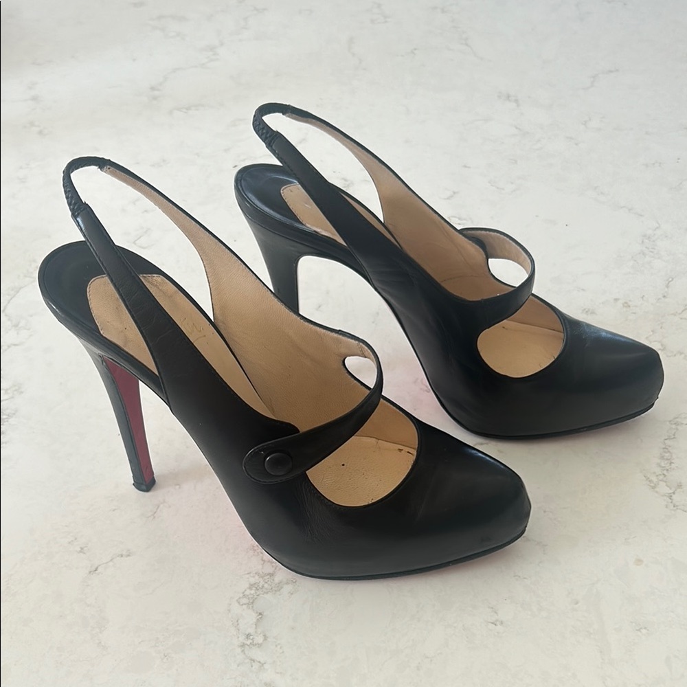 Christian Louboutin Black Slingback Heels